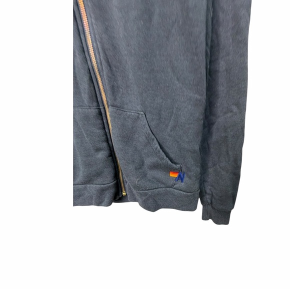 Aviator Nation Charcoal Zip-Up with Rainbow Stripes - Picture 7 of 9